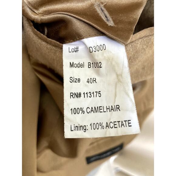 Bill Blass Blazer Mens 40R Camel Hair Tan Beige Coat 2 Button - Picture 4 of 11